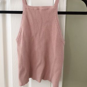 Brandy Melville Ribbed High Neck Crop Top